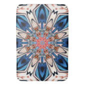 Tapis De Bain Fleur Bleu Abstrait Et Orange (devant Vertical)