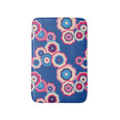 Tapis De Bain Fleur Bleu Rétro (Devant (Vertical))