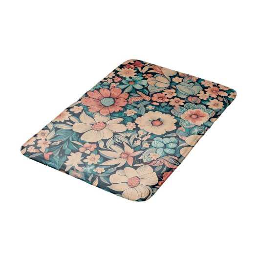Tapis De Bain Fleur bohème (Angle)