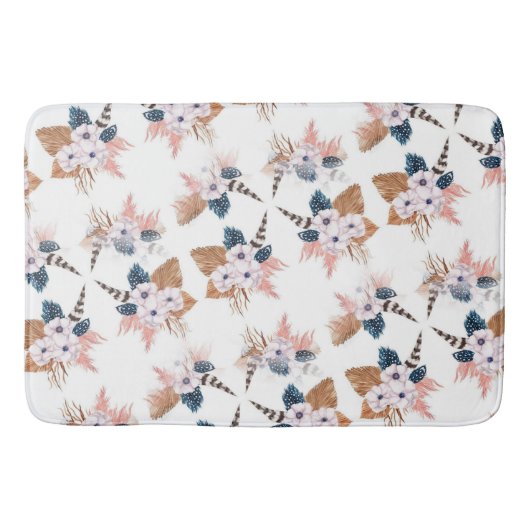Tapis De Bain Fleur Boho Géométrique Mat de bain (Devant)