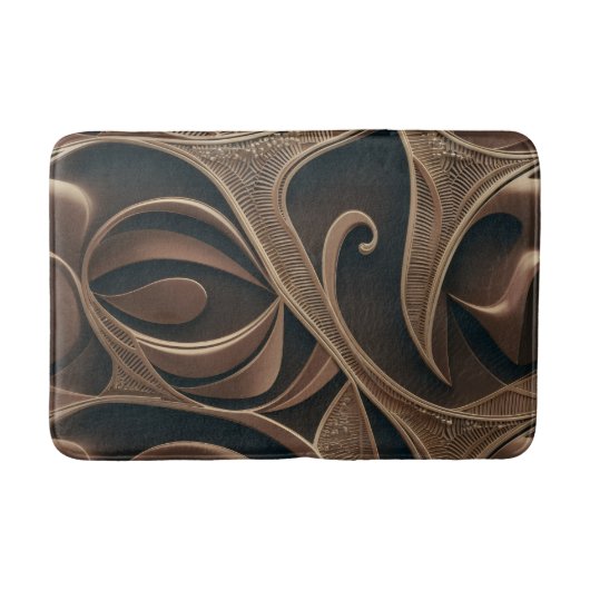 Tapis De Bain Fleur botanique dorée Élégant (Devant)