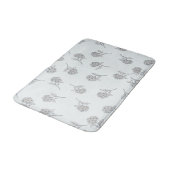 Tapis De Bain Fleur Botanique Intemporelle Gris Clair  (Angle)
