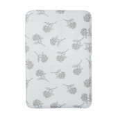 Tapis De Bain Fleur Botanique Intemporelle Gris Clair  (Devant (Vertical))