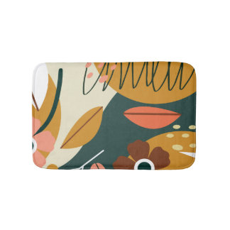 Tapis De Bain Fleur botanique moderne
