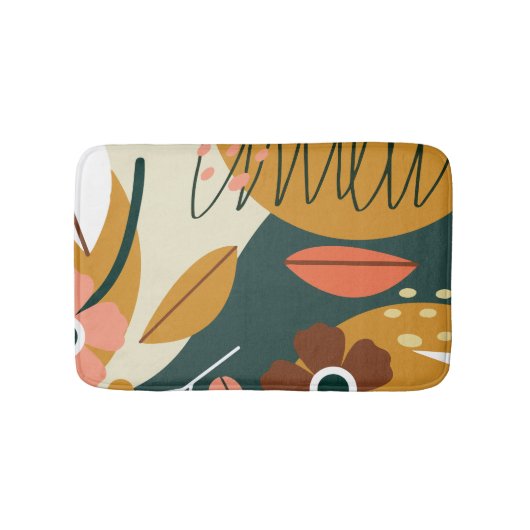 Tapis De Bain Fleur botanique moderne (Devant)