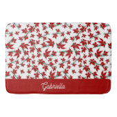 Tapis De Bain Fleur botanique rouge de Noël (Devant)