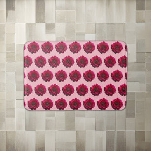 Tapis De Bain Fleur Dahlia rose profond Motif sans couture sur