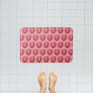 Tapis De Bain Fleur d'anthurium rouge Motif sans couture sur bat