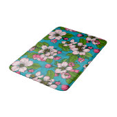Tapis De Bain Fleur d'Apple sur le turquoise (Angle)