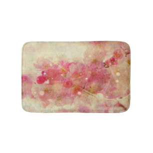 Tapis De Bain Fleur de cerisier aquarelle abstraite colorée