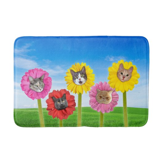 Tapis De Bain "Fleur de chat" Jardin LOL Funny Bain Mat (Devant)