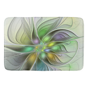 Tapis De Bain Fleur de fantaisie abstraite moderne fractale colo