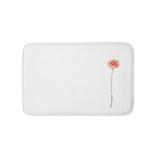 Tapis de bain fleur de gerbera rouge pâle (Devant)