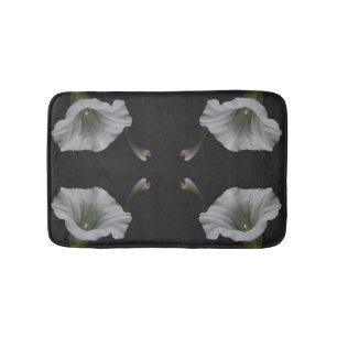 Tapis De Bain Fleur de gloire du matin blanc gros Abstrait