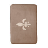 Tapis De Bain Fleur de Lis en beige clair sur Taupe Tan (Devant (Vertical))