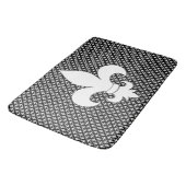 Tapis De Bain Fleur de Lis Motif noir et blanc (Angle)