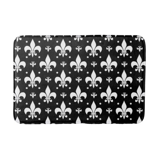 Tapis De Bain Fleur de lis noir design Motif (Devant)