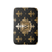 Tapis De Bain Fleur de lis noir et or (Devant (Vertical))