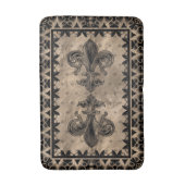 Tapis De Bain Fleur de lis - Noir et Or (Devant (Vertical))