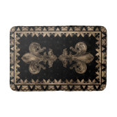 Tapis De Bain Fleur de lis - Noir et Or (Devant)