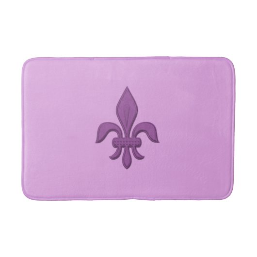 Tapis De Bain Fleur de Lis violet violet sur lavande (Devant)