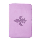 Tapis De Bain Fleur de Lis violet violet sur lavande (Devant (Vertical))