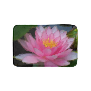 Tapis De Bain Fleur de Lotus florale rose de nénuphar