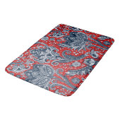Tapis De Bain Fleur de lys rouge blanc et bleu bohème boho (Angle)