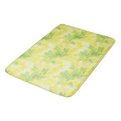 Tapis De Bain Fleur de mimosa moelleuse jaune (Angle)