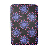 Tapis De Bain Fleur de néon bleu et rouge (Devant (Vertical))