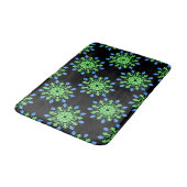 Tapis De Bain Fleur de néon vert et bleu (Angle)