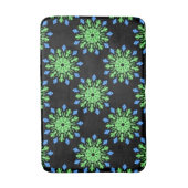 Tapis De Bain Fleur de néon vert et bleu (Devant (Vertical))
