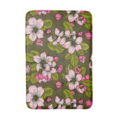 Tapis De Bain Fleur de pomme sur vert foncé (Devant (Vertical))
