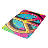 Tapis De Bain Fleur de pouvoir groovy et paix (Angle)