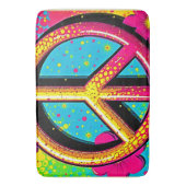 Tapis De Bain Fleur de pouvoir groovy et paix (devant Vertical)