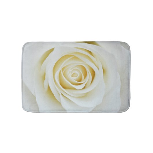 Tapis De Bain Fleur de rose blanche Paillasse (Devant)