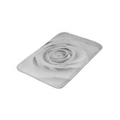 Tapis De Bain Fleur de rose noire et blanche (Angle)
