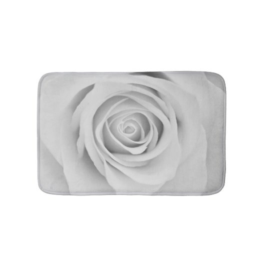 Tapis De Bain Fleur de rose noire et blanche (Devant)