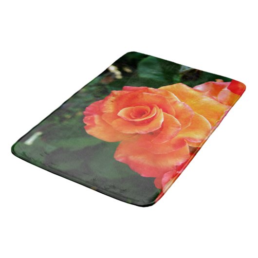 Tapis De Bain Fleur de rose orange (Angle)