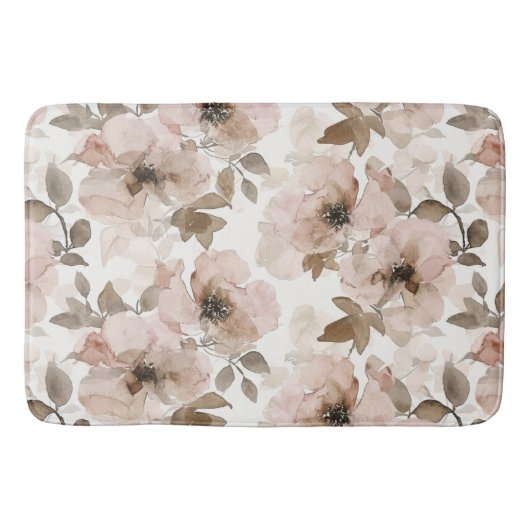 Tapis De Bain Fleur de Sud-Ouest Brun Rose (Devant)
