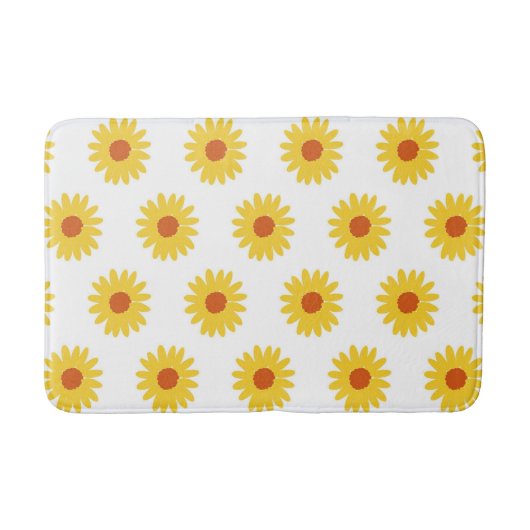 Tapis De Bain Fleur de tournesol jaune Motif simple à fleurs (Devant)