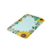 Tapis De Bain Fleur de tournesol rustique Faisée Turquoise (Angle)