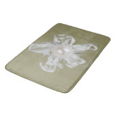 Tapis De Bain Fleur de tulle blanche sur taureau clair (Angle)