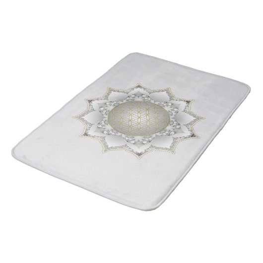 Tapis De Bain Fleur De Vie - Blossoms Mandala 1 (Angle)