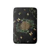 Tapis De Bain Fleur de vie - Malachite et papillons (Devant (Vertical))