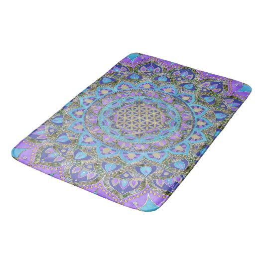 Tapis De Bain Fleur De Vie - Mandala India Style 2 (Angle)