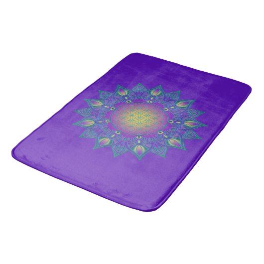 Tapis De Bain Fleur De Vie - Mandala Indien 3 (Angle)