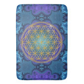 Tapis De Bain Fleur de vie - or - fractale 1 (devant Vertical)
