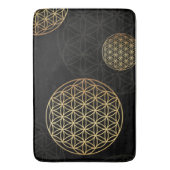 Tapis De Bain Fleur de vie or & noir Badematte (devant Vertical)