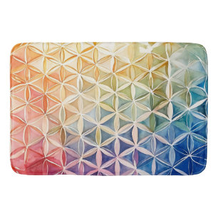 Tapis De Bain Fleur de vie - Peinture aquarelle